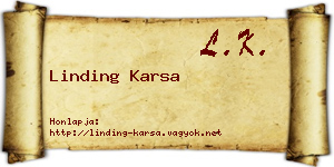 Linding Karsa névjegykártya